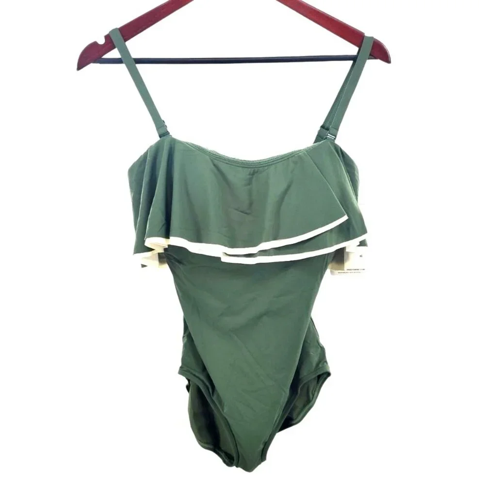 34D Coco Reef 10 One-piece Agate Ruffle Swim Bathing Suit Convertible Swimwear - Picture 2 of 13